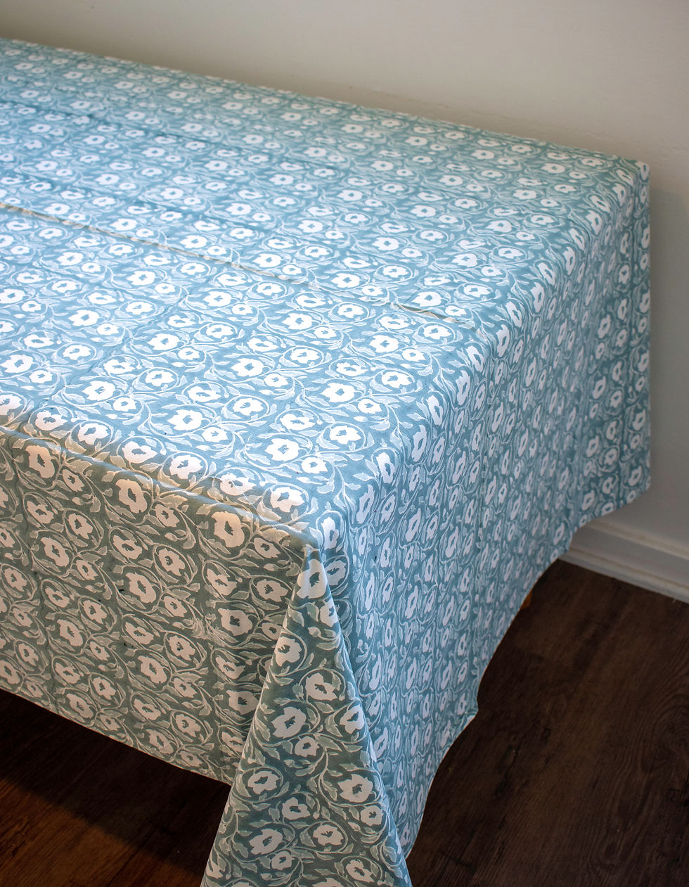 Thumbnail: Wild Rose Harbour Blue Tablecloth