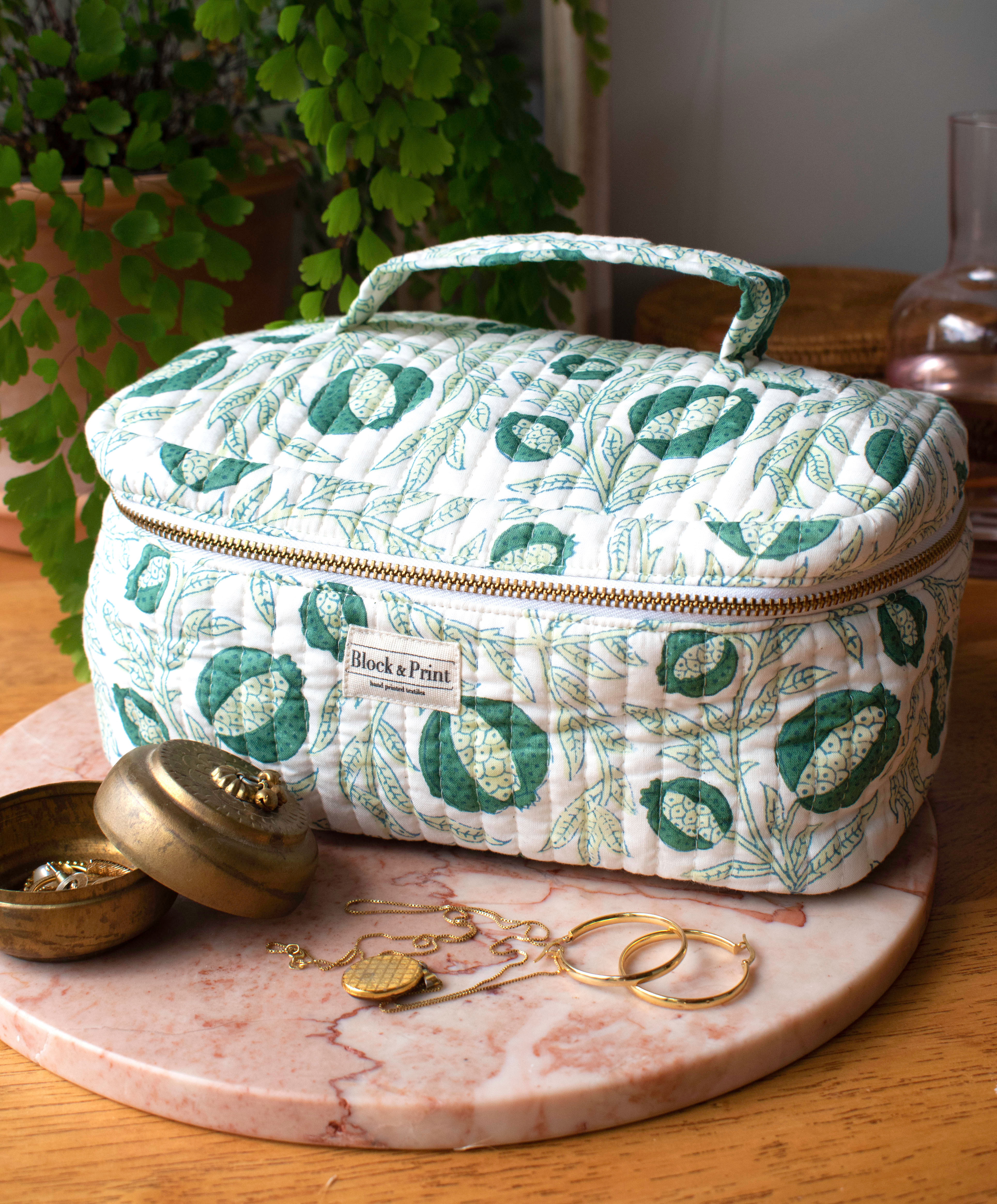 Green Pomegranate Vanity Bag