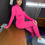 Thumbnail: Two piece leggings and jacket set -Hot pink