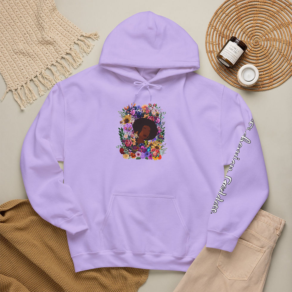 Thumbnail: Afro Floral Portrait Hoodie | Hooded Sweatshirt