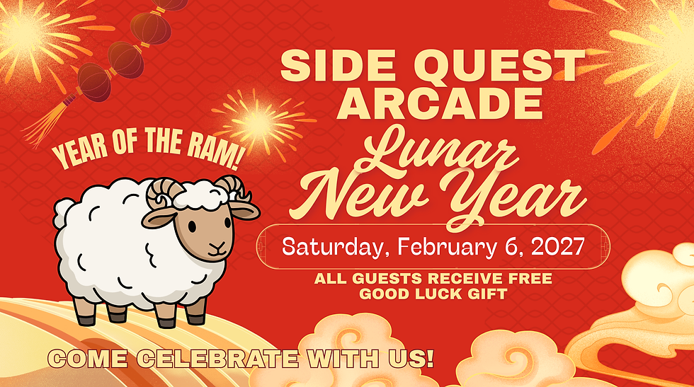 New Year Celebration 2027! Come celebrate the Year of the RAM! Guests Receive FREE good LUCK gift