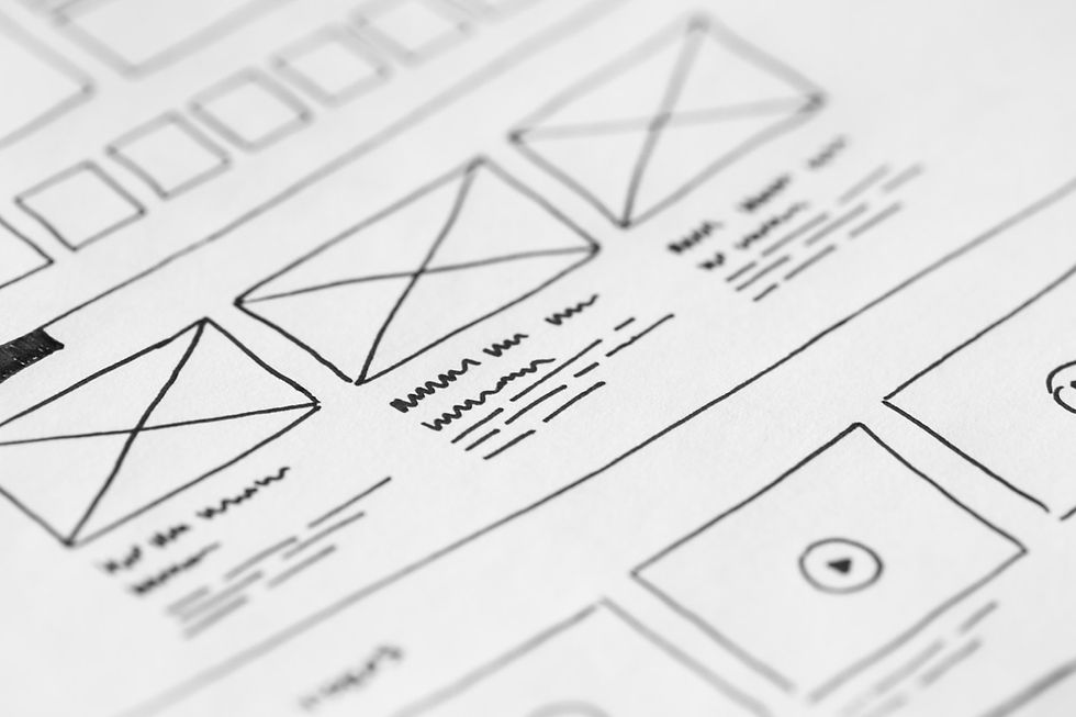 Wireframe of a website