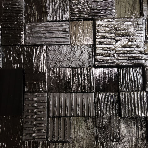 Collage 3d sur toile, toiles, enduit, acryliques, plexi.