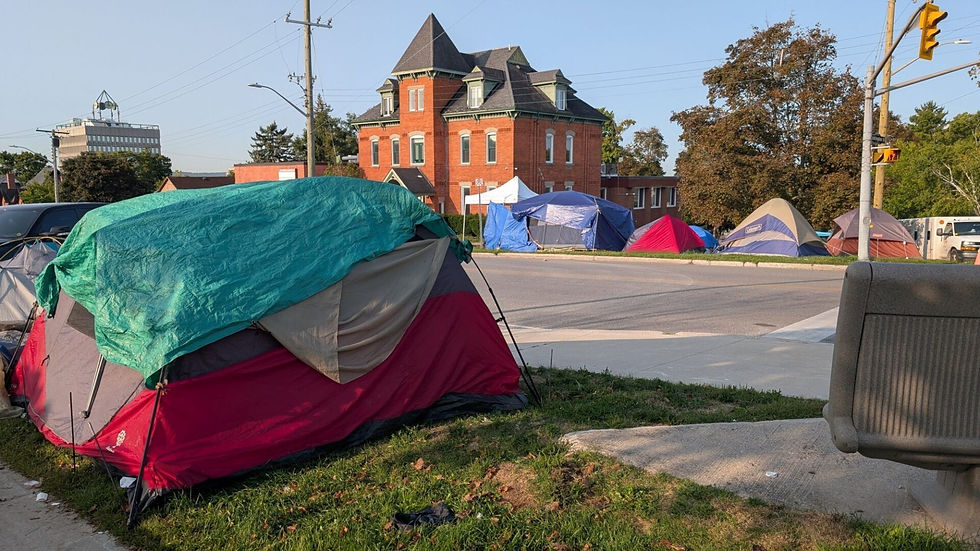 Ricochet Media's photo of encampment tents on Mulcaster Street