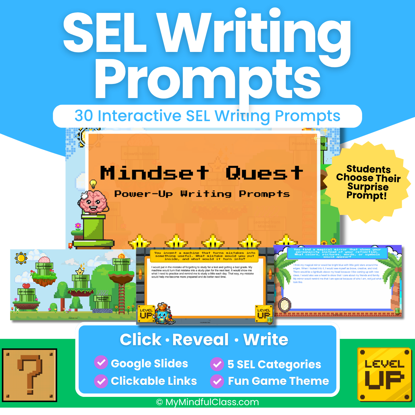 30 SEL Writing Prompts for Grades 3–5 | Interactive Google Slides