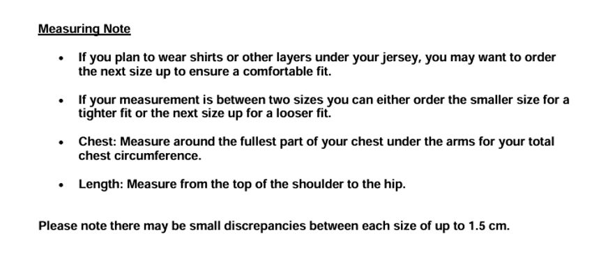 Size Table