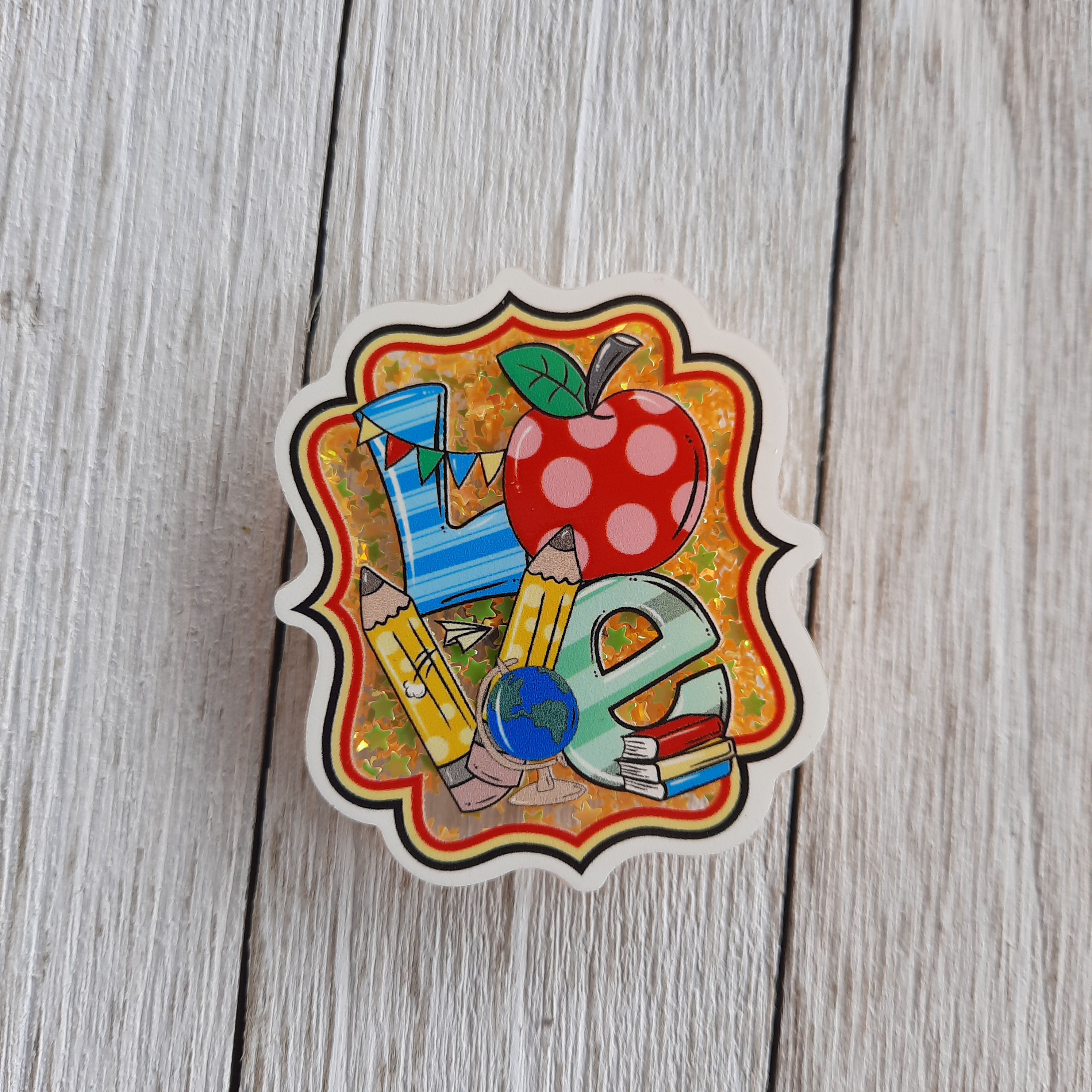 Teacher Love Acrylic Shaker Magnet