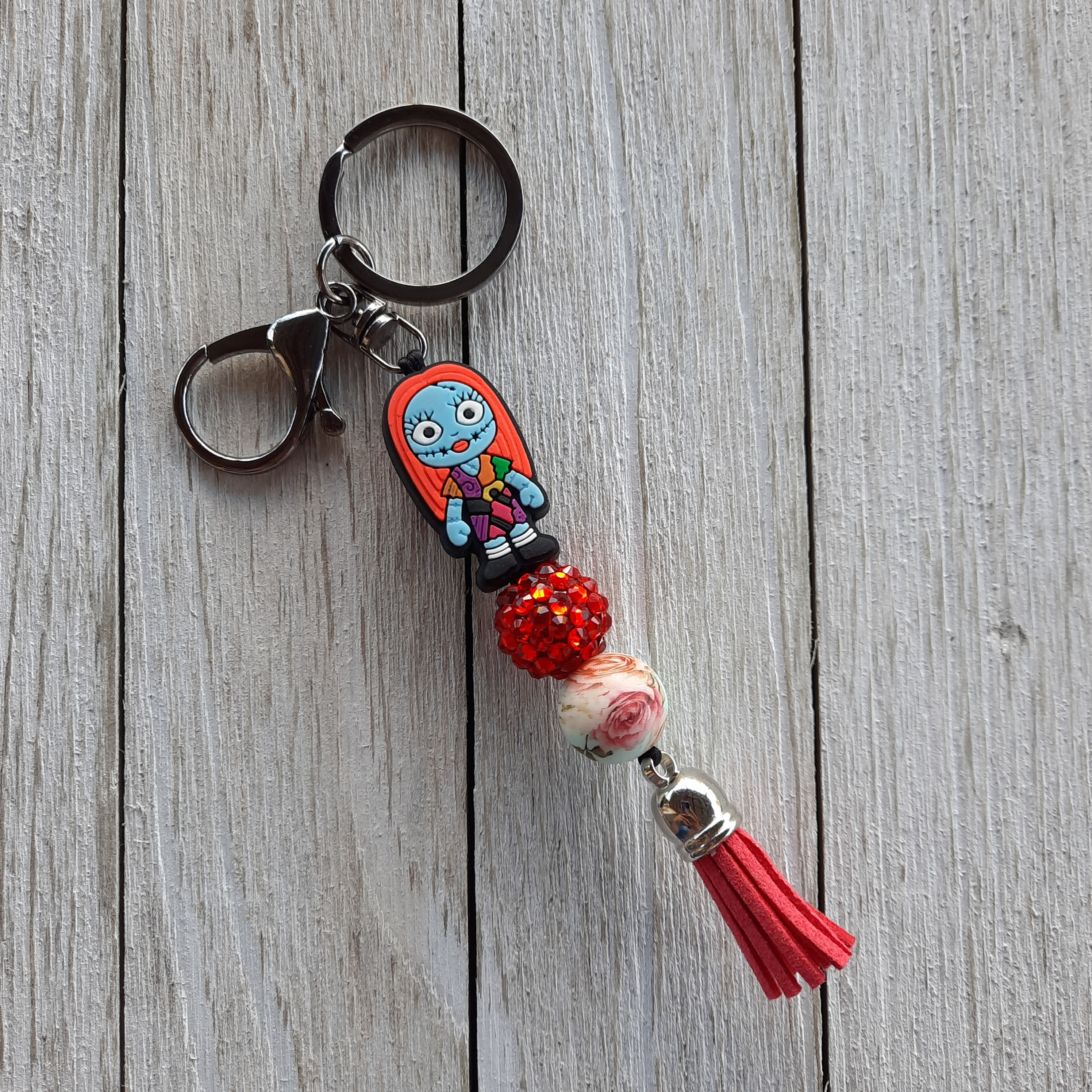 Nightmare Girl Beaded Keychain