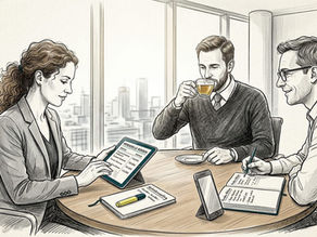 Vertriebsmeeting im modernen Besprechungsraum