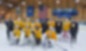 Group hockey goalie training session