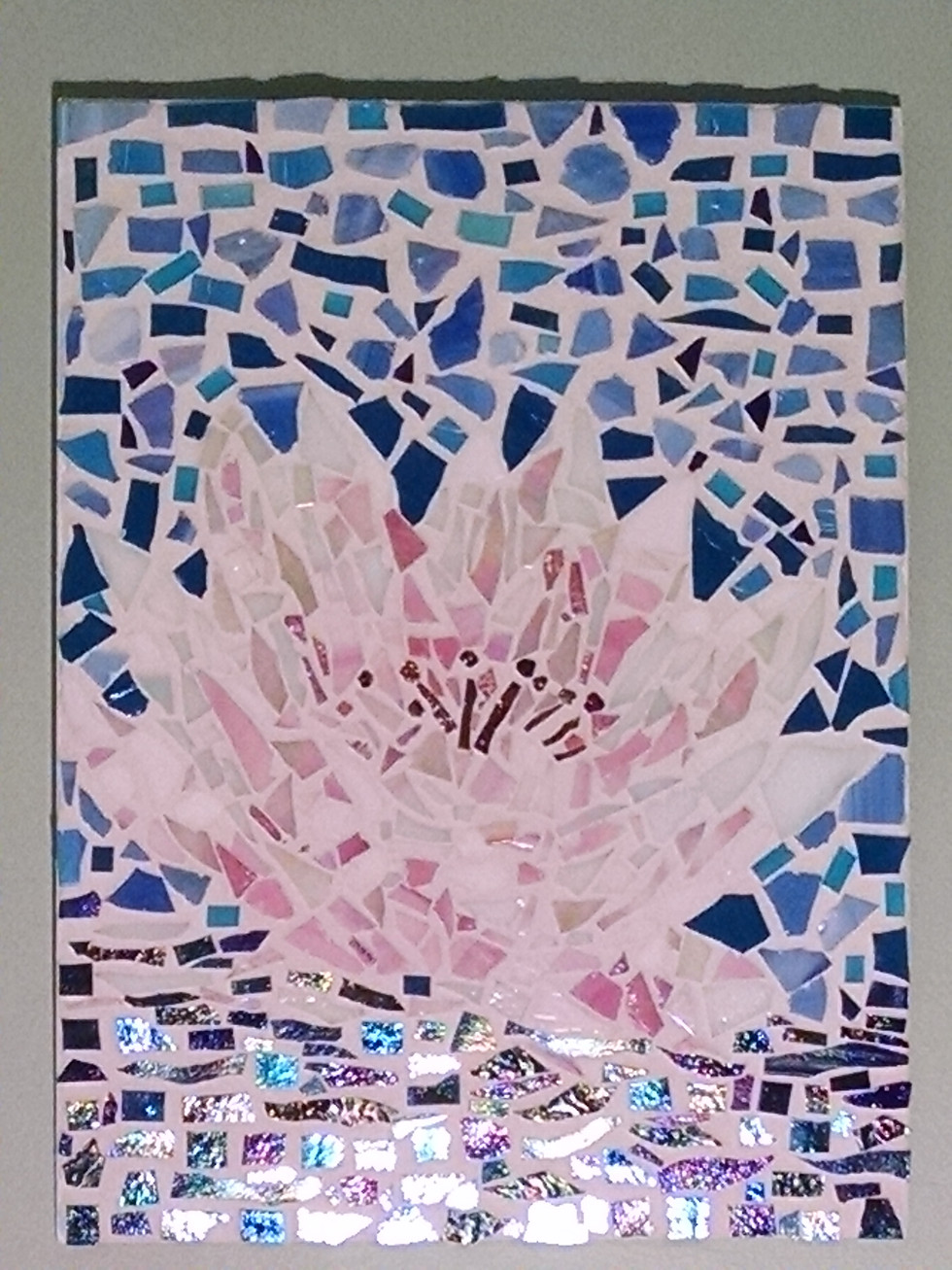 Thumbnail: SOLD 2016 Best In Show (Mosaic art show) St. Lawrence County "Blooming Lotus" Glass Mosaic