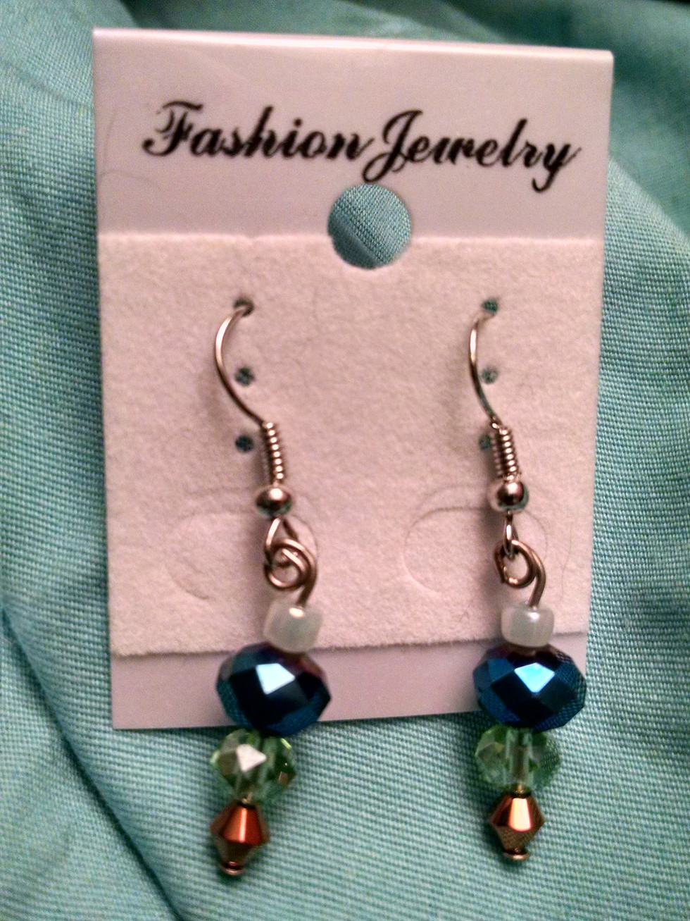 Thumbnail: Surgical Steel Glass Bead Earrings