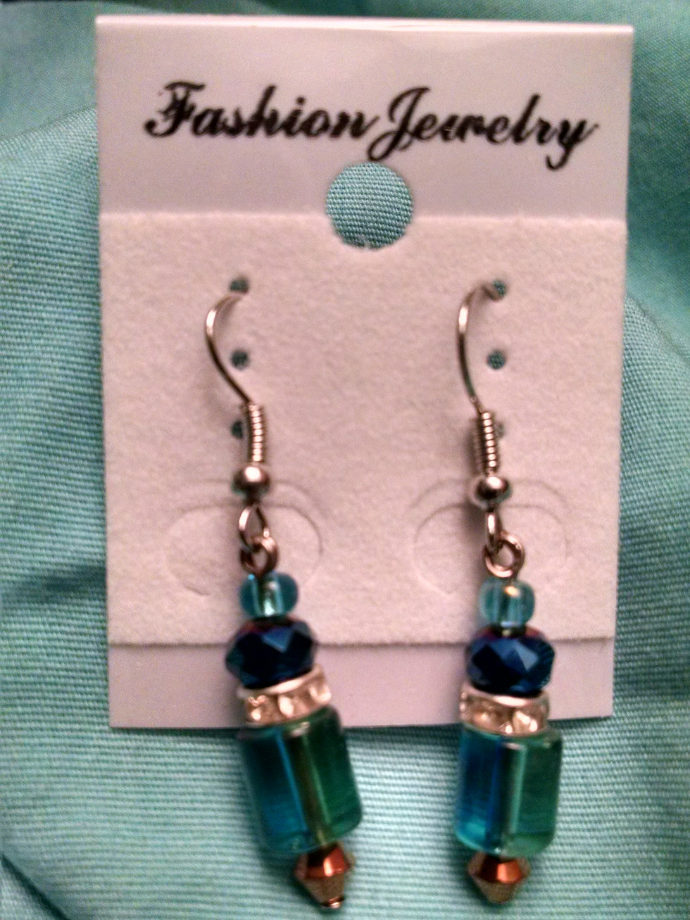 Thumbnail: Surgical Steel Glass Bead Earrings