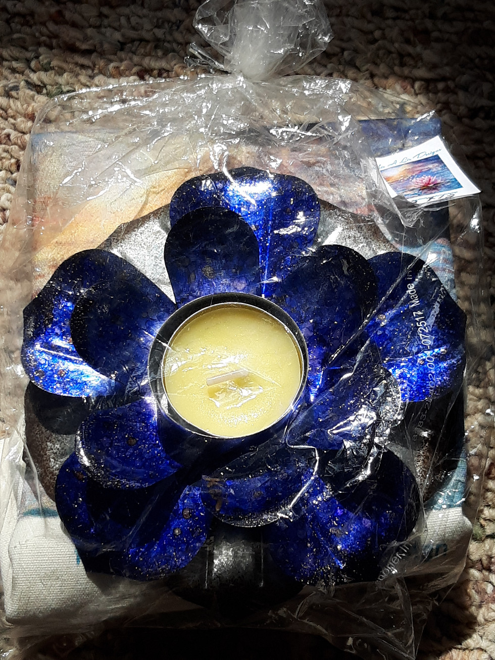 Thumbnail: Alcohol inked lotus flower &Lotus Heart bag