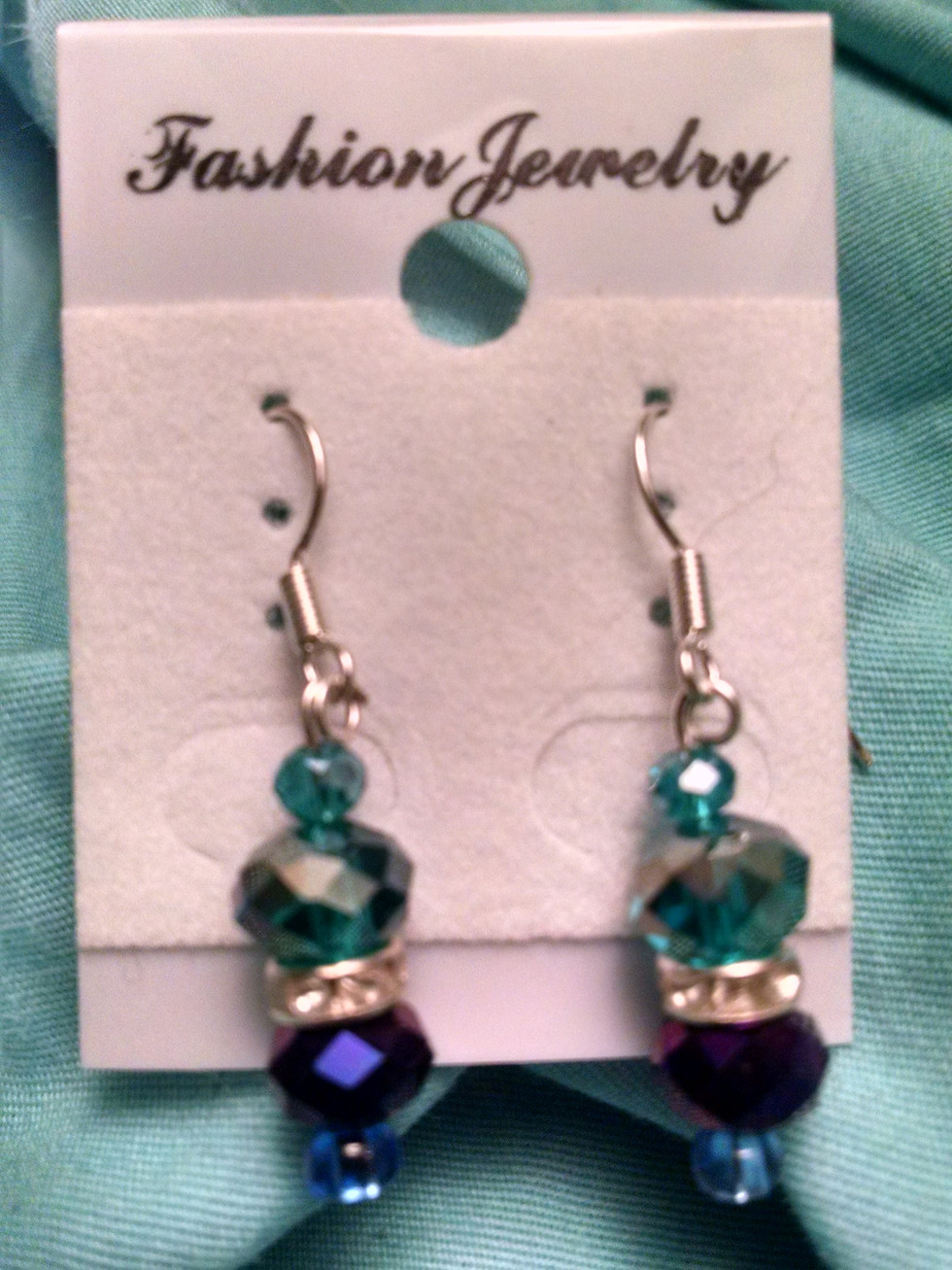 Thumbnail: sterling silver earrings with crystal and glass beads