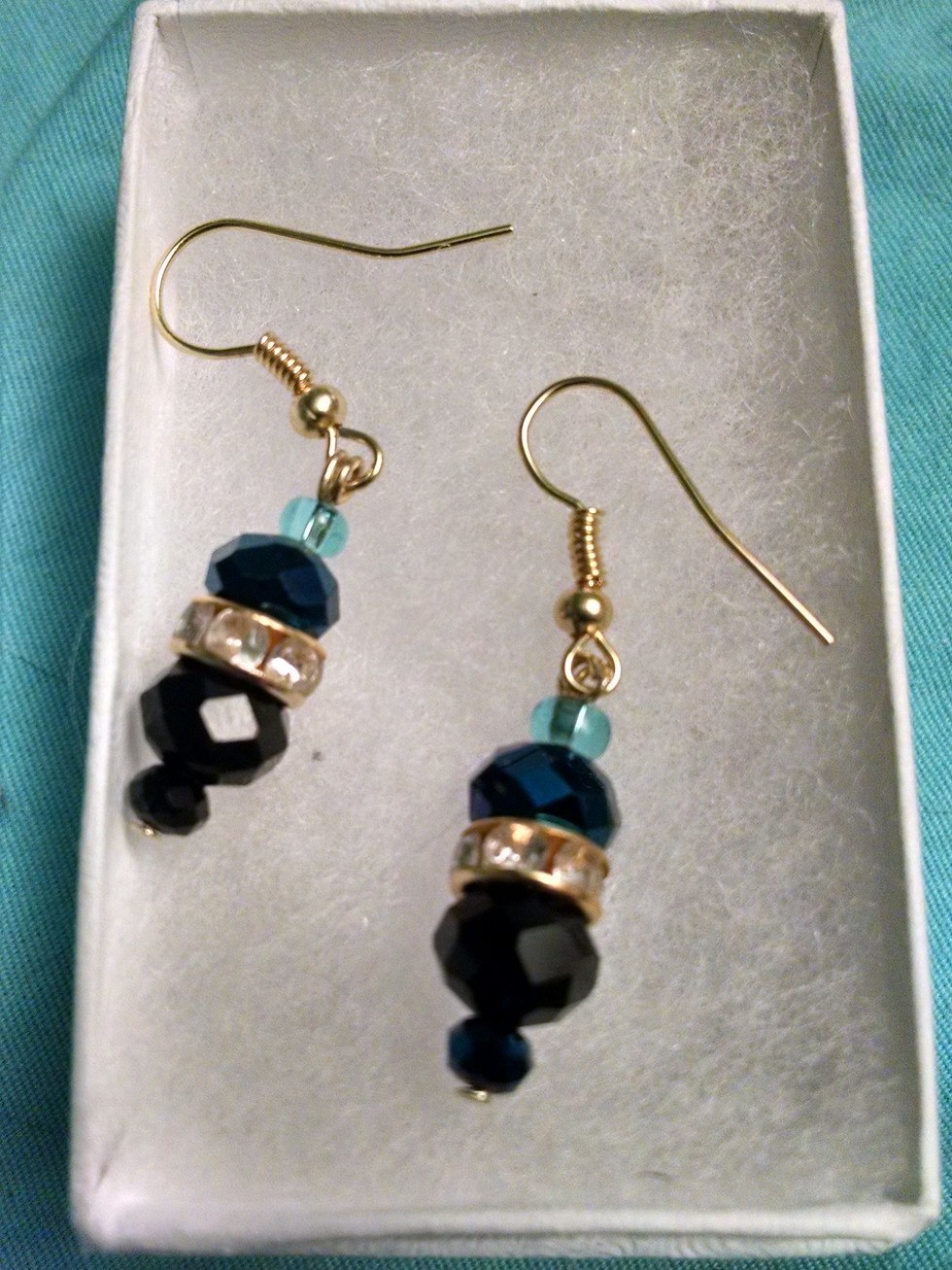 Thumbnail: Surgical Steel Glass Bead Earrings