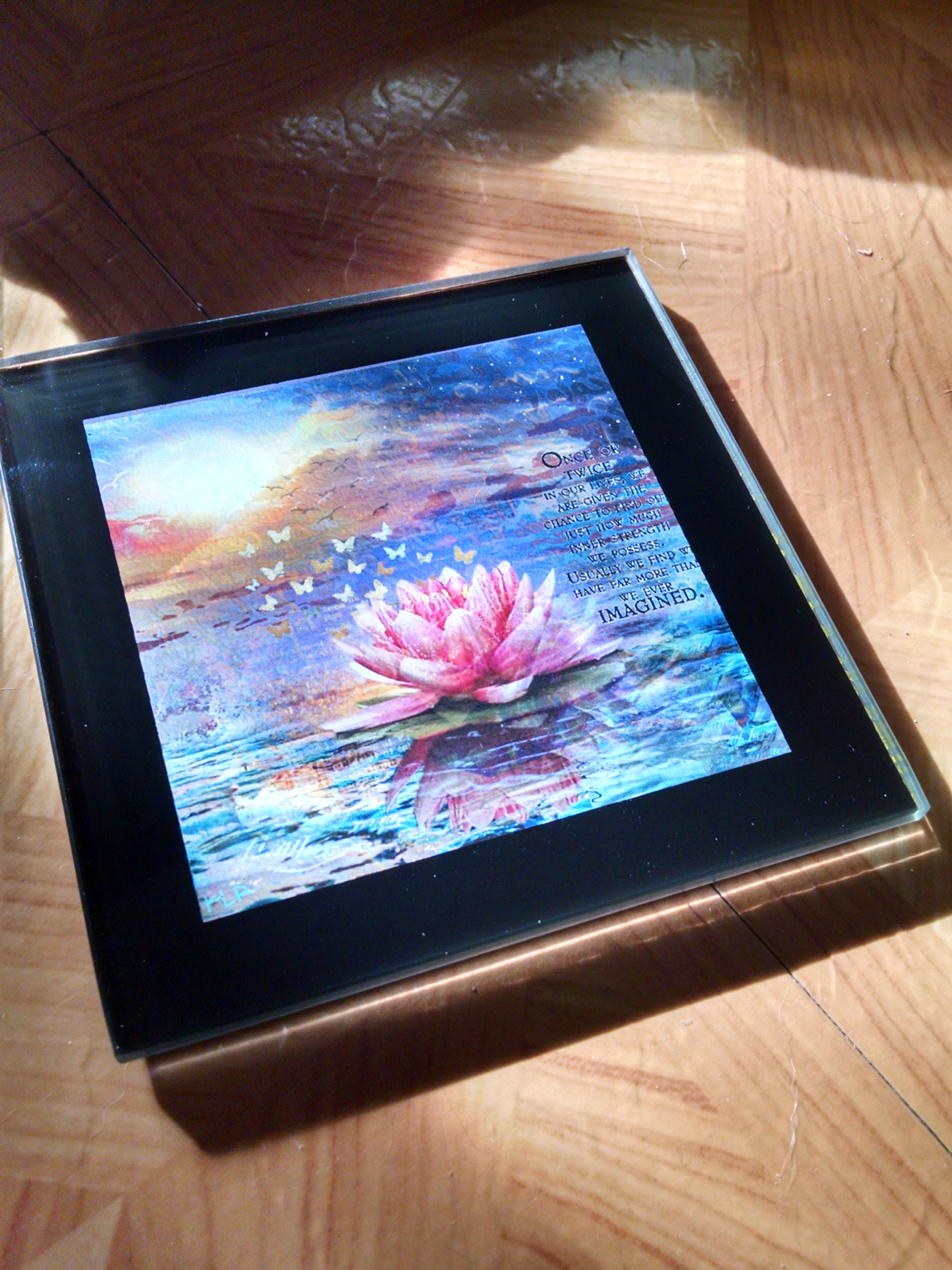 Blooming Lotus Glass Coaster