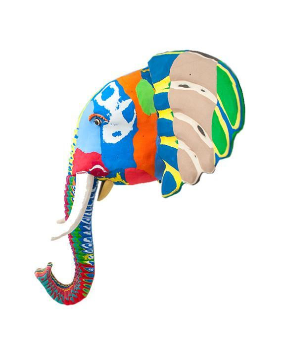 Thumbnail: Recycled Elephant Wall Sculpture