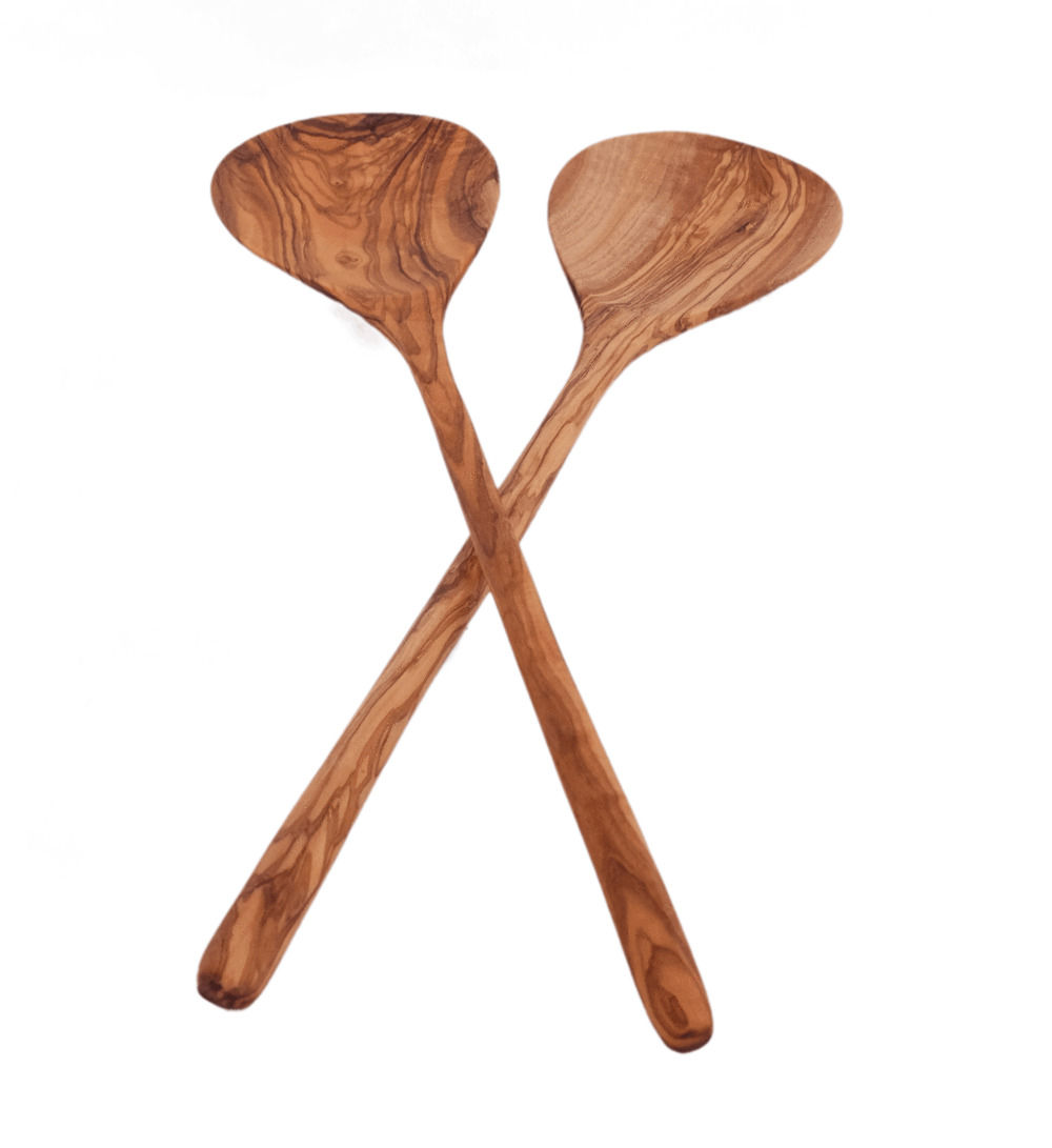 Olive Wood Simple Salad Servers