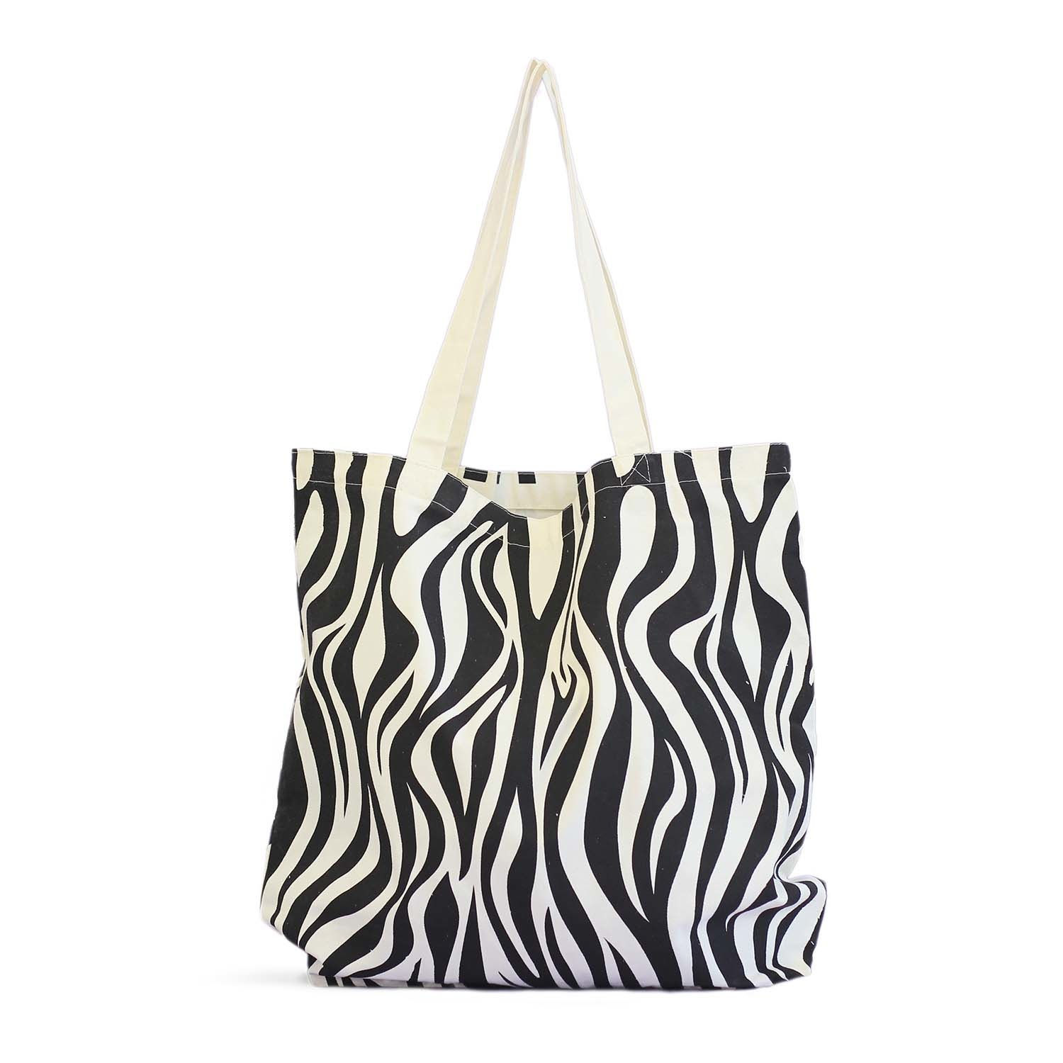 Zebra Canvas Beach Bag