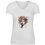 Thumbnail: African Lady Splatter  - Women V-Neck Shirt 