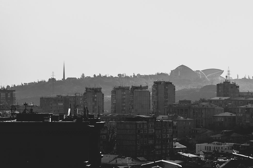 #06 Yerevan Cityscape in b&w