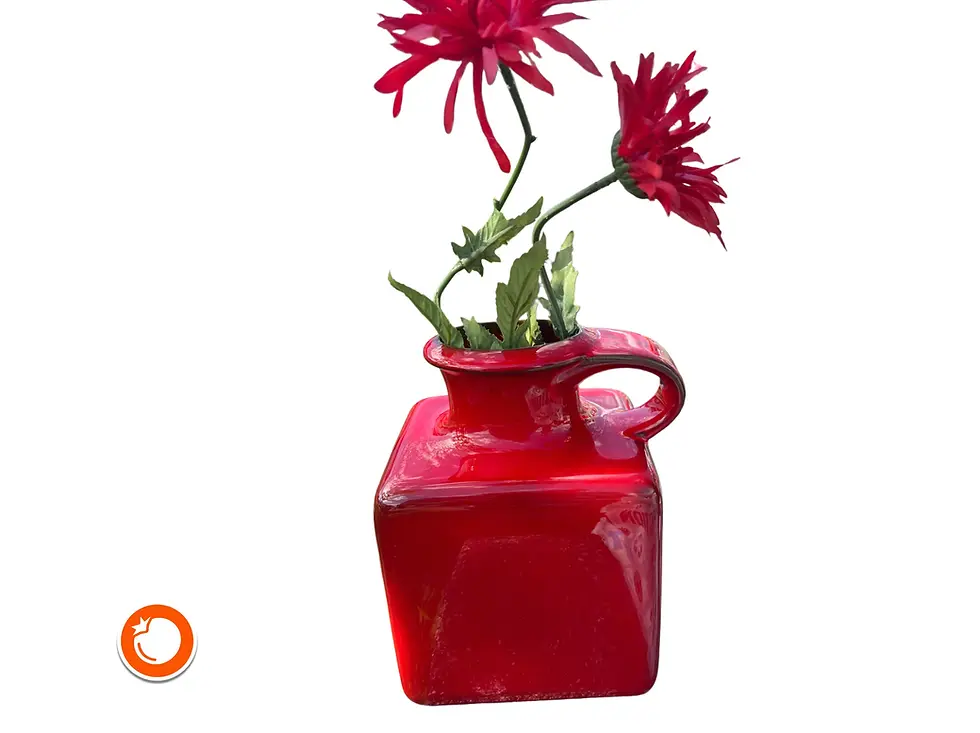 1960er Gräflich Ortenburgsche Steingut Manufaktur Keramik Space Age Vase 24cm ro