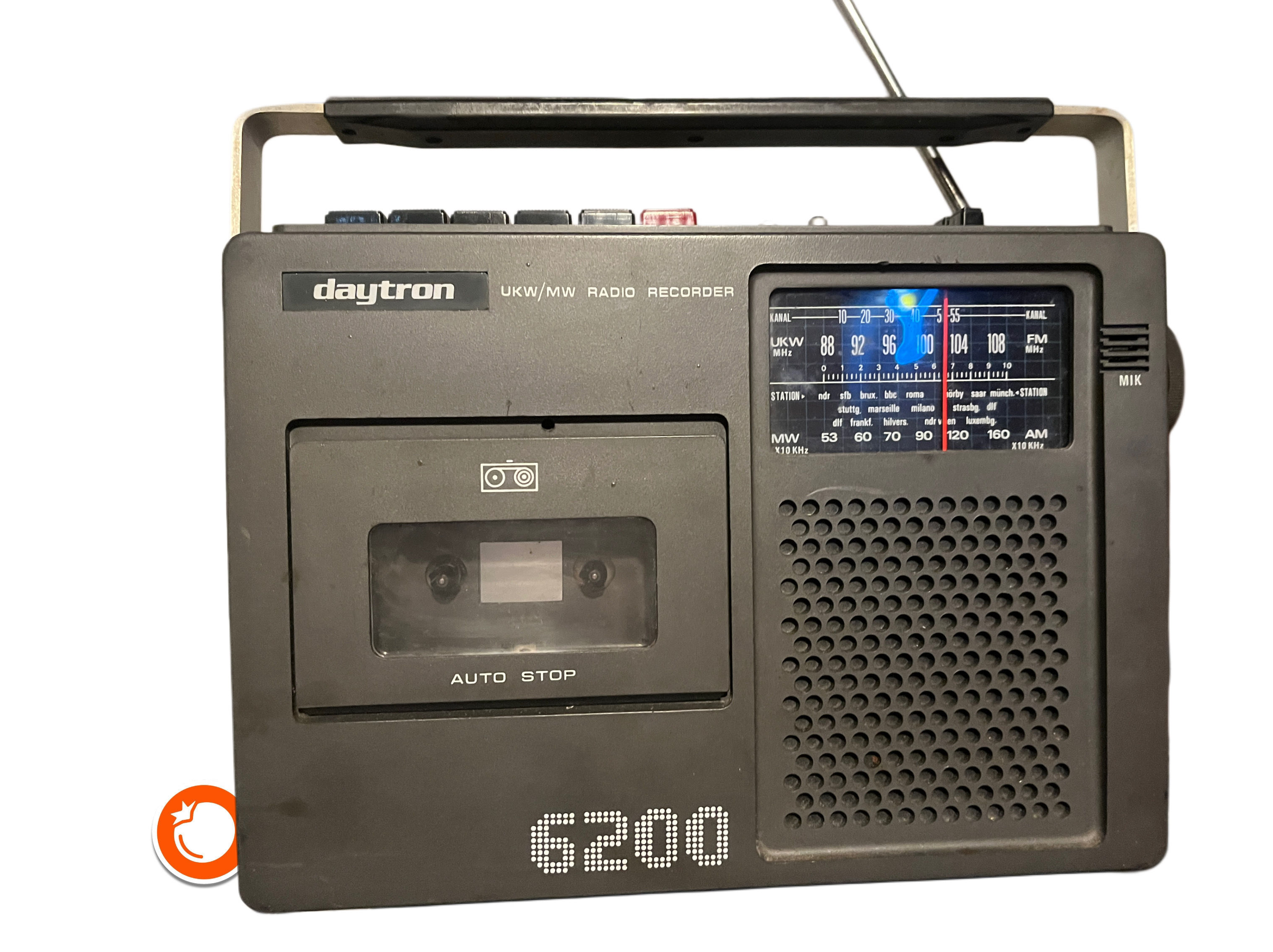 1970er daytron 6200 UKW/MW Radio Recorder voll funktion Germany