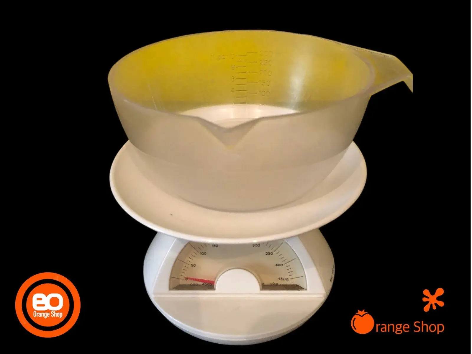 1970er Küchenwaage / Analog Waage / 70er Jahre / Briefwaage weiss Orange bis 0,5