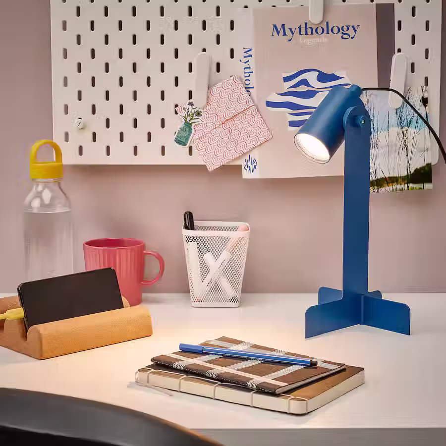 Miniaturbild: Neue Ikea FLOTTILJ Schreibtischleuchte, dunkelblau Lampe LED Designer blau Schwe