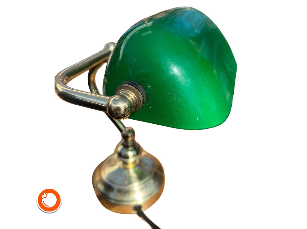 Miniaturbild: 1990er Bankerlampe, Buchhalterlampe Tischlampe grün Glas 30cm