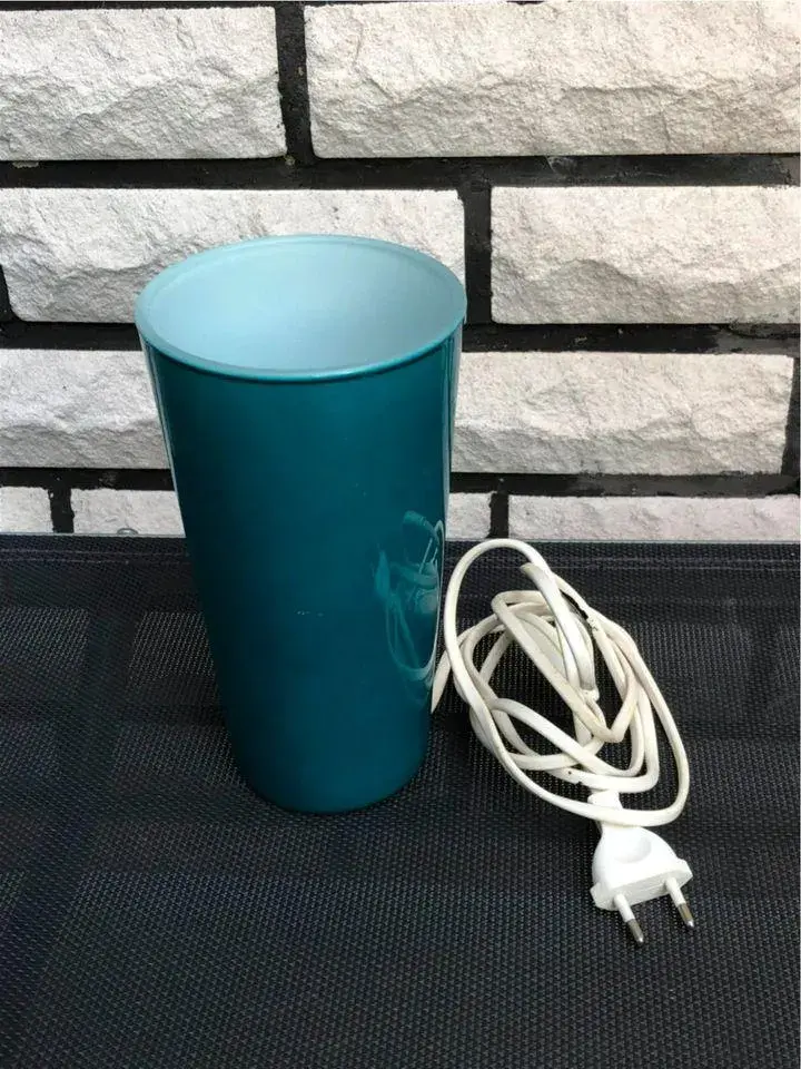 Miniaturbild: 1990er Ikea Gavik Glas Tischleuchte Eisblau Nachttisch -Design Helena Svensson