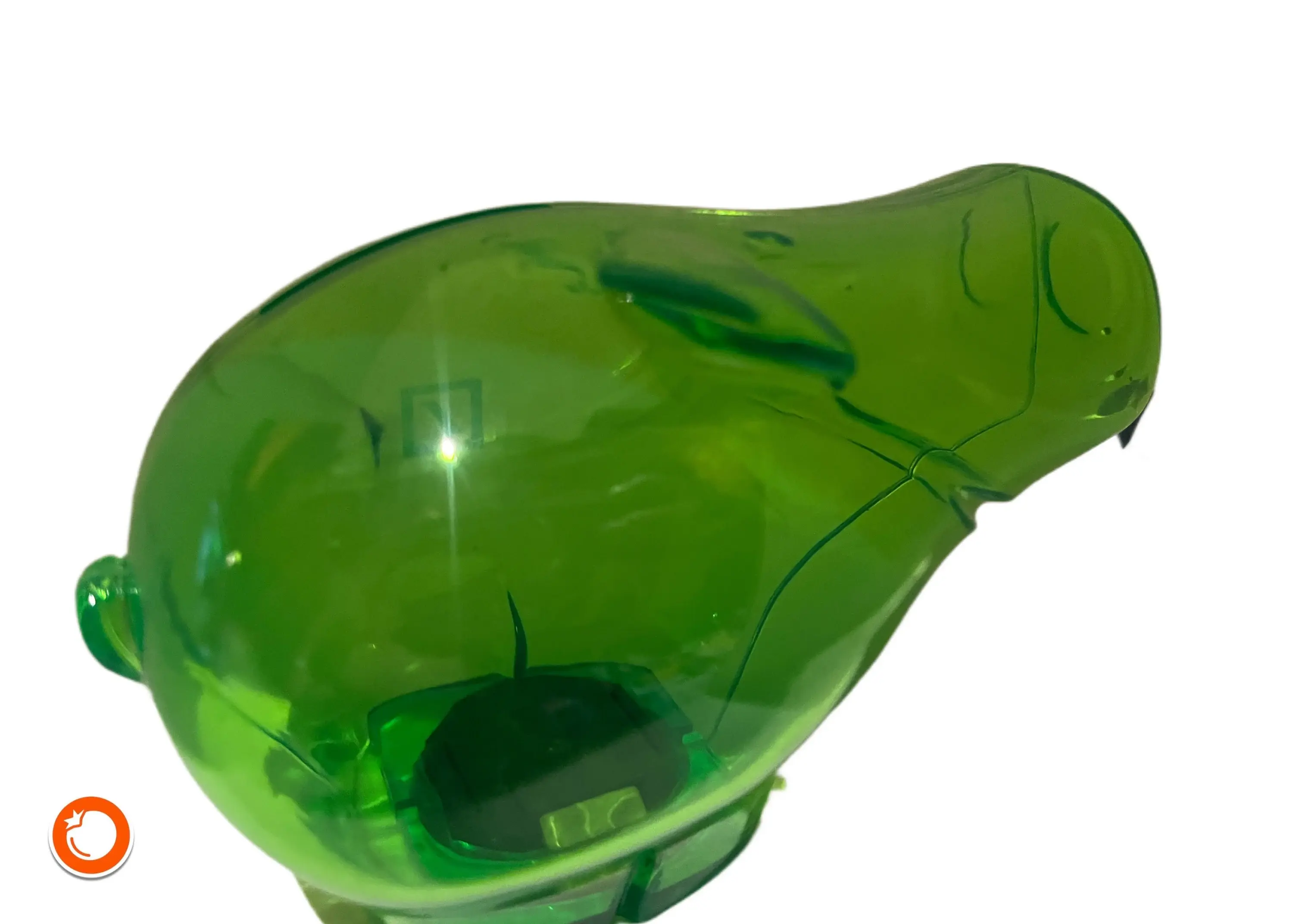 1980er Sparschwein Dresdner-Bank grün mit Schlüssel 16cm Plastik Germany WP02