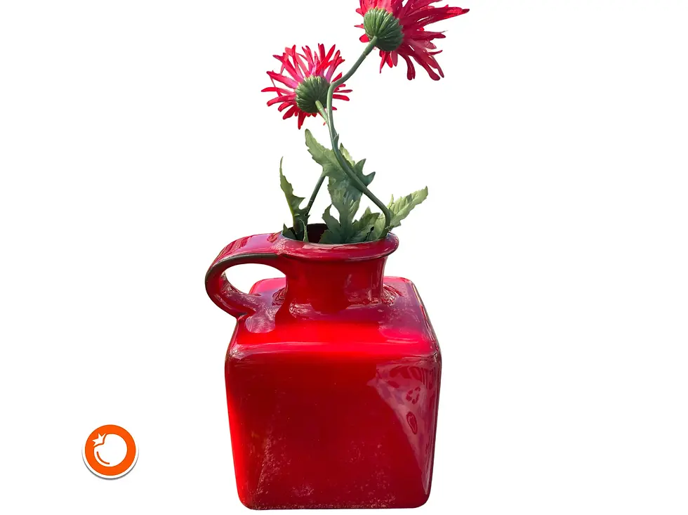 Miniaturbild: 1960er Gräflich Ortenburgsche Steingut Manufaktur Keramik Space Age Vase 24cm ro