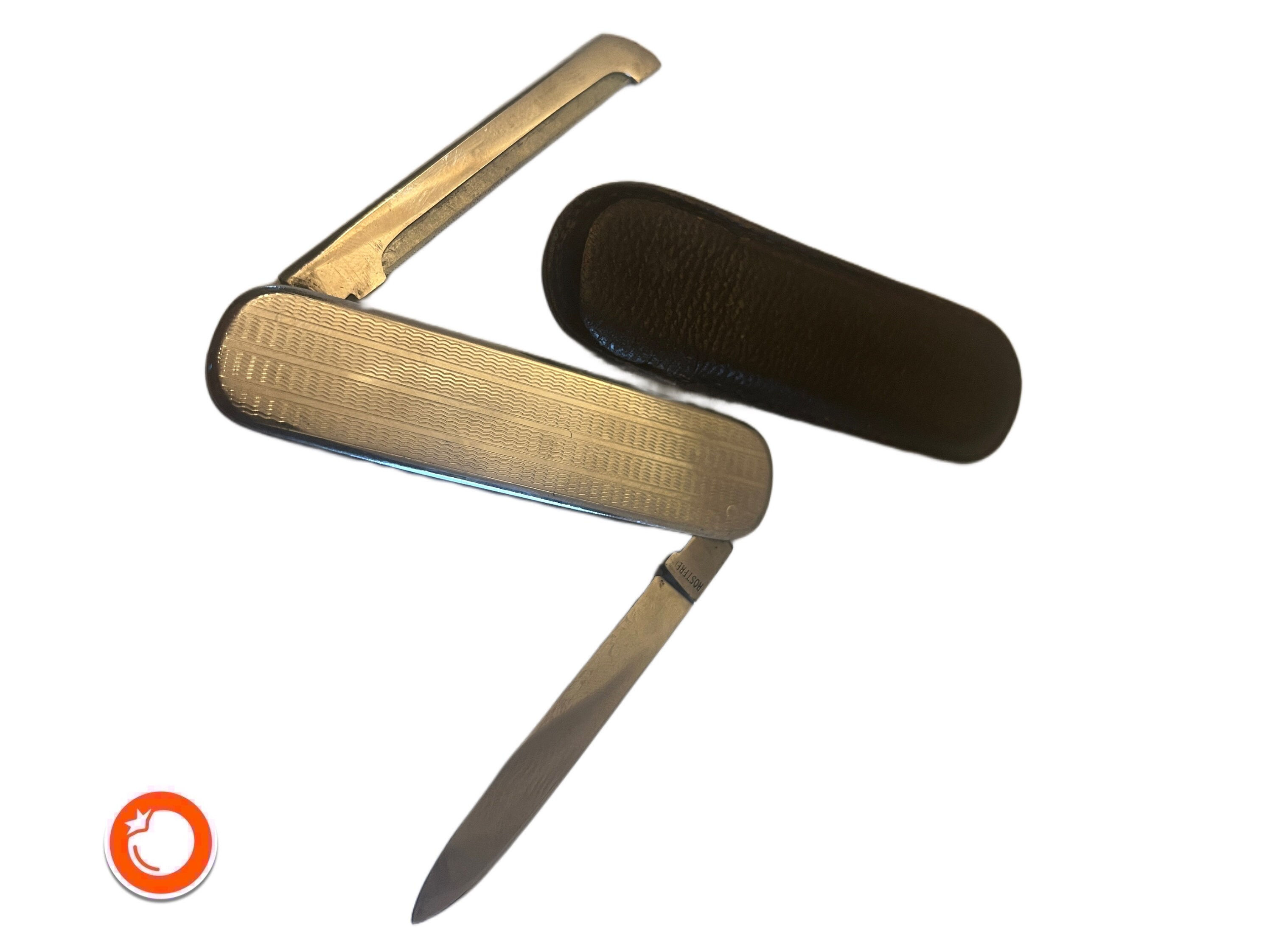1950er Taschenmesser ASTA 2 Klingen mit original Etui Edelstahl Topzustand Made