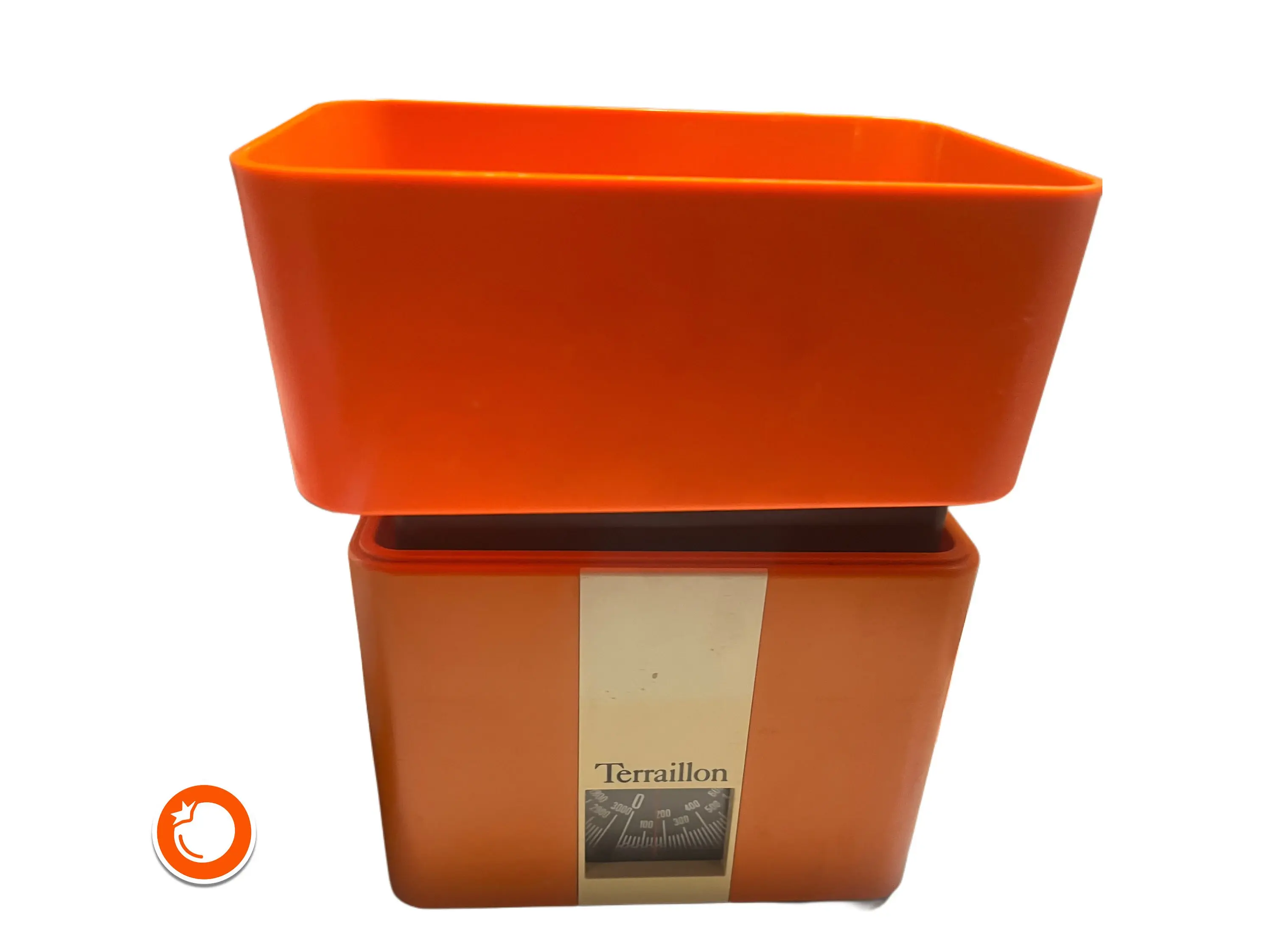 1970er Terraillon 2000 Küchenwaage / Analog Waage / 70er Jahre / orange bis 2 Kg