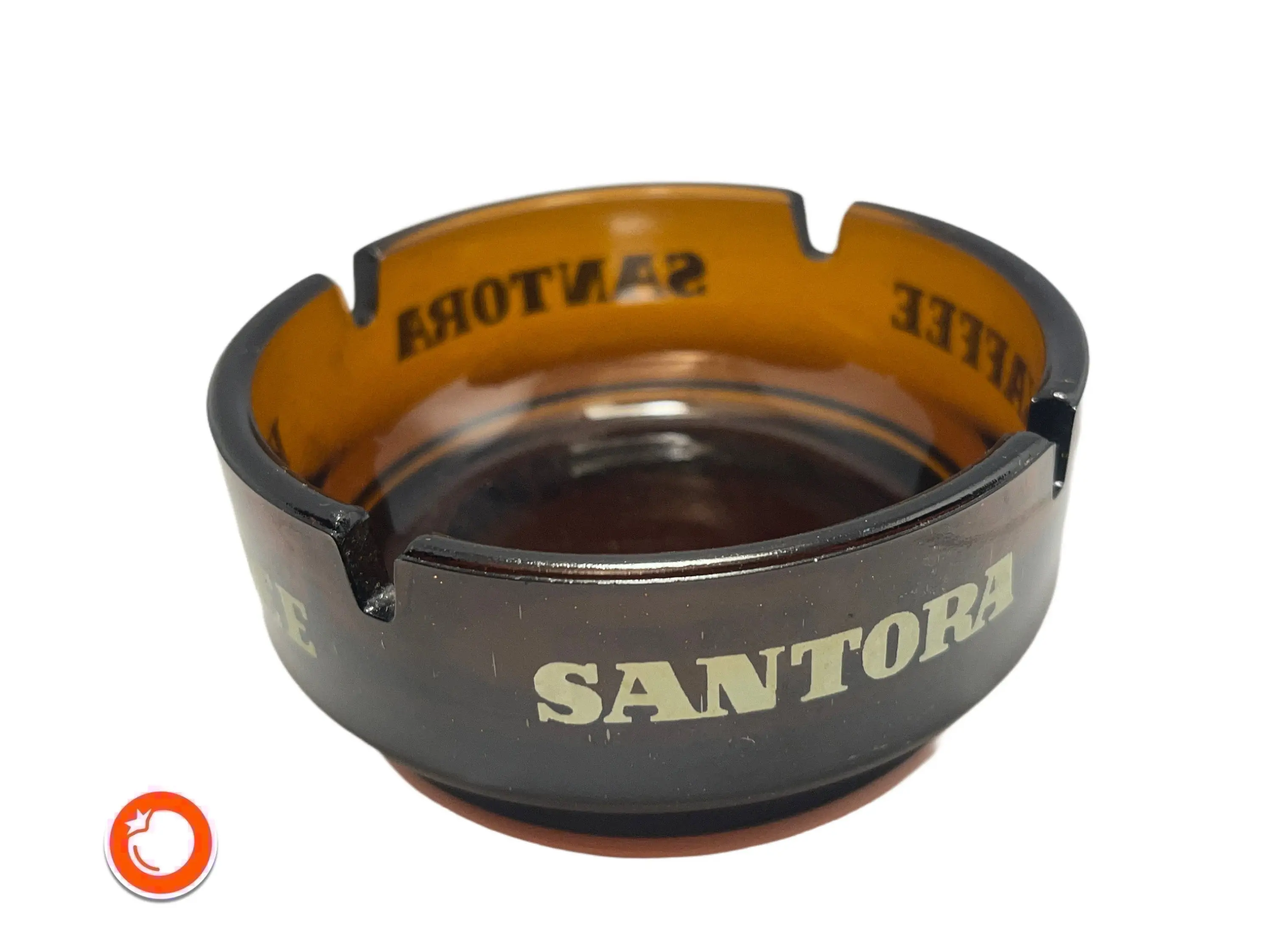 1970er originaler SANTORA KAFFEE Aschenbecher Sammler-Aschenbecher Rauchglas 10c