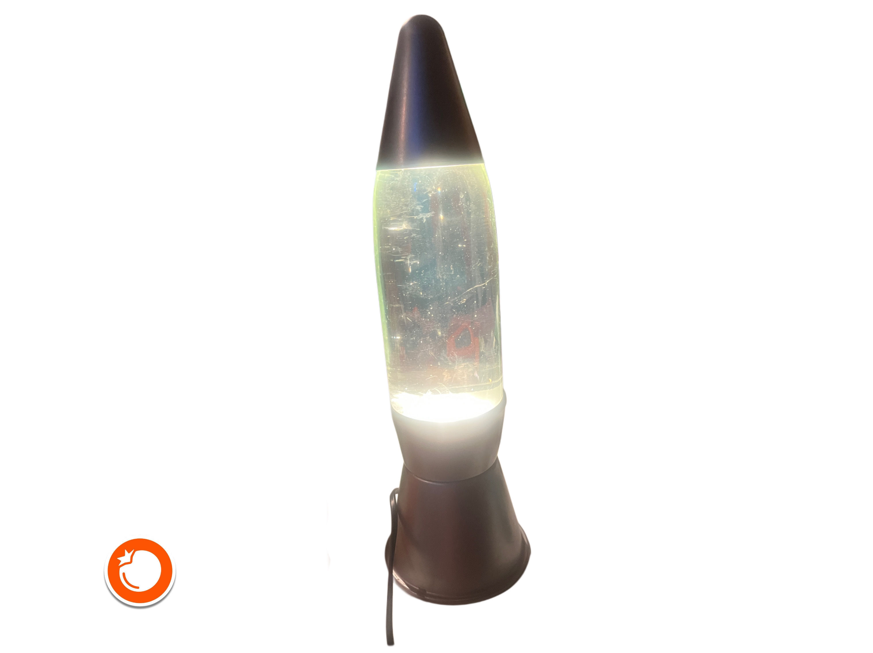 Lavalampe Glitterampe gold-klar Tischleuchte Nachttischlampe