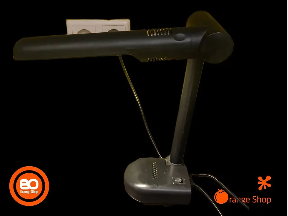 1980er Schreibtischlampe schwarz Tischleuchte Designklassiker 53cm Germany V11