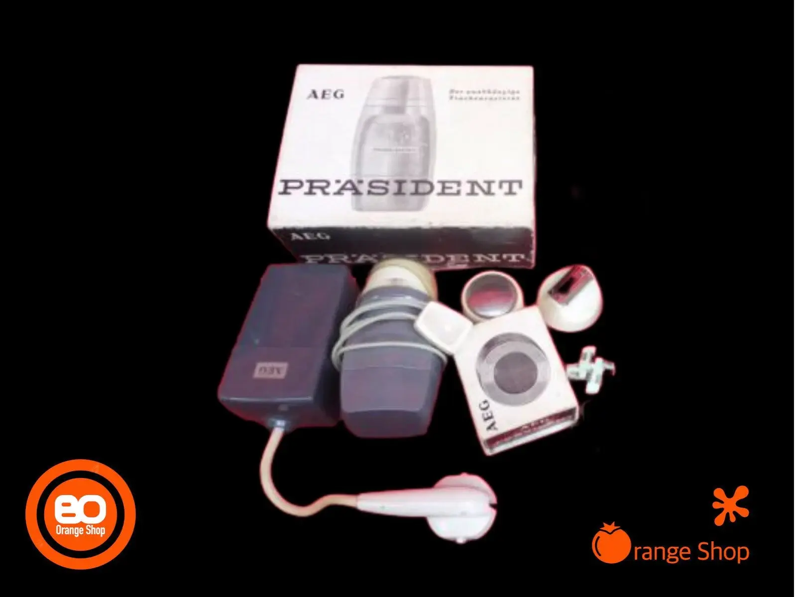 1960er AEG Präsident elektrischer Rasierer im ETUI  benutzt voll funktionsfähig