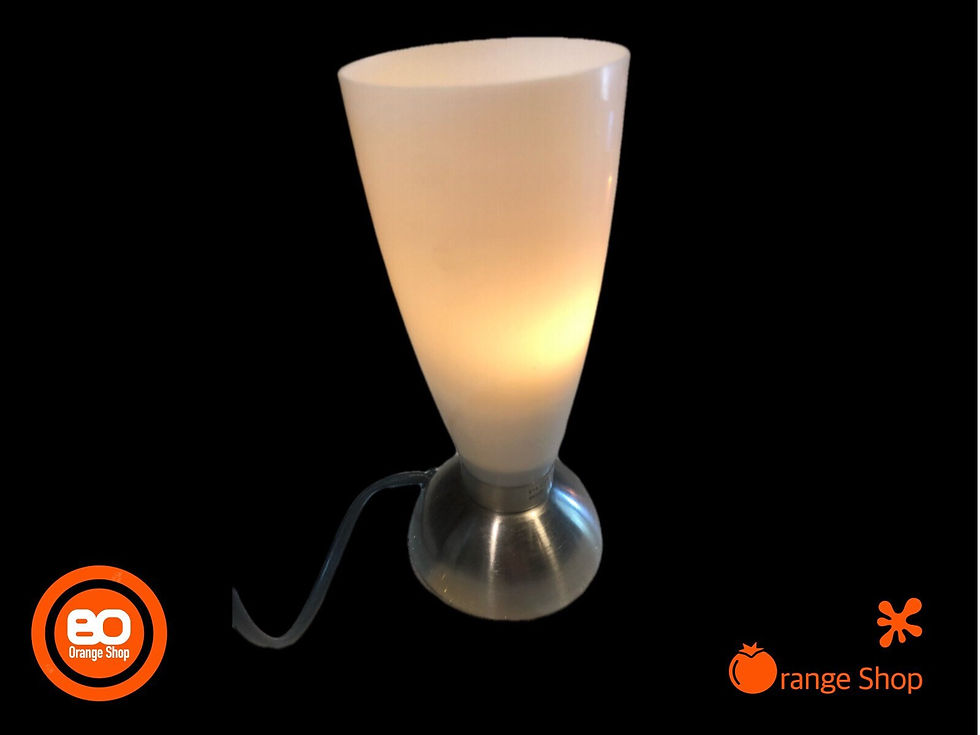 1990er Nachttischlampe Globo 20cm Tulpenfuss verchromt Tischlampe neue 3 W LED