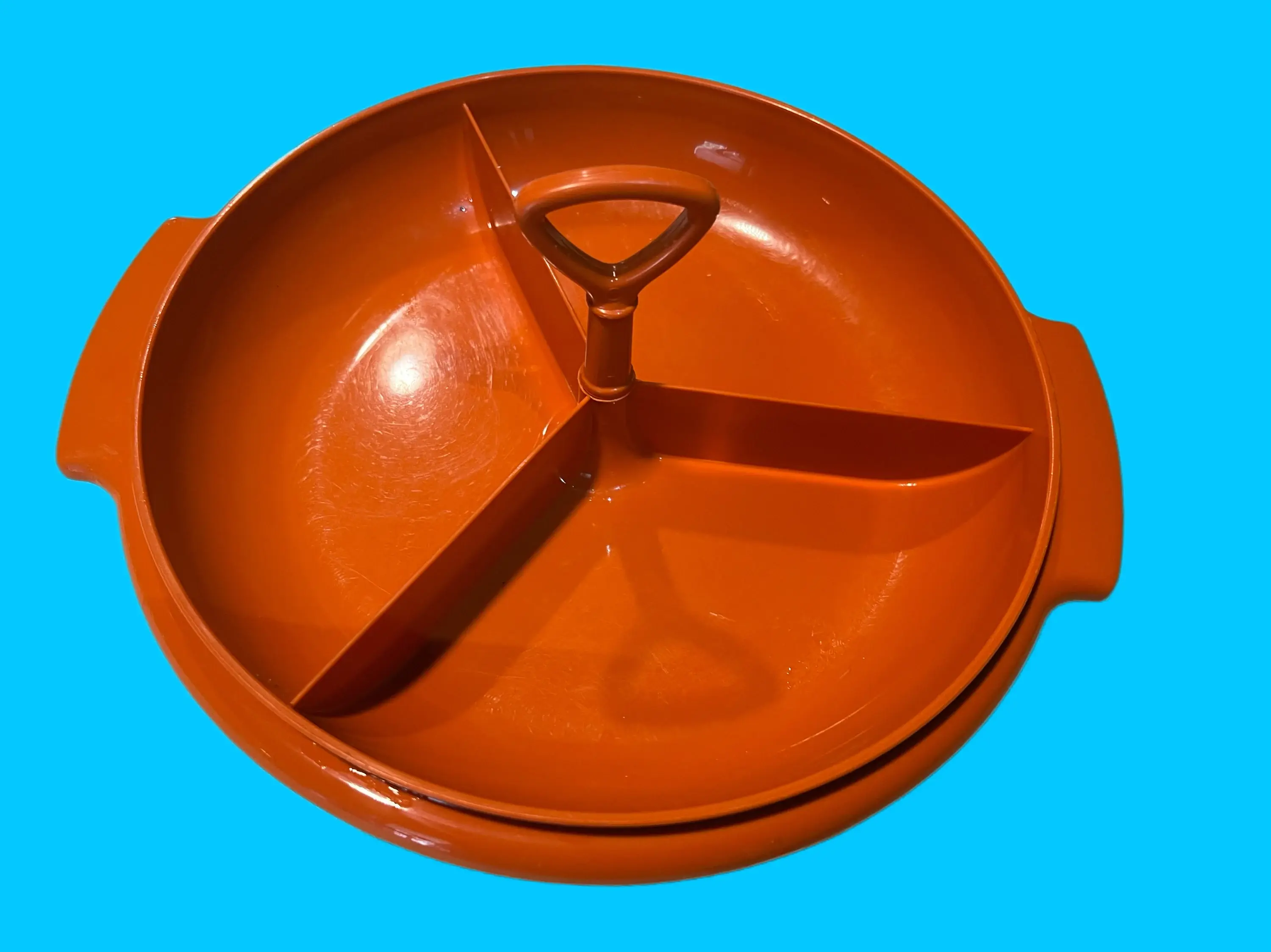 1970er Schale Tupperware Buzette 22cm  Orange orange Plastik