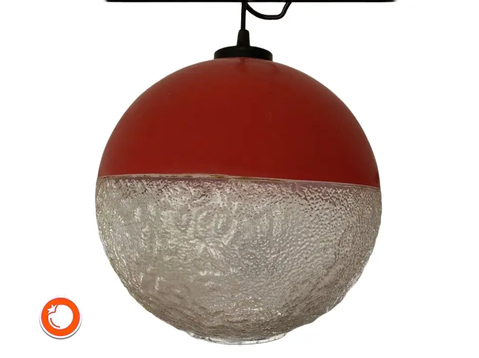 Miniaturbild: Very rare 1970er Lampe/Deckenlampe Glasschirm Space Age Orange-durchsichtig
