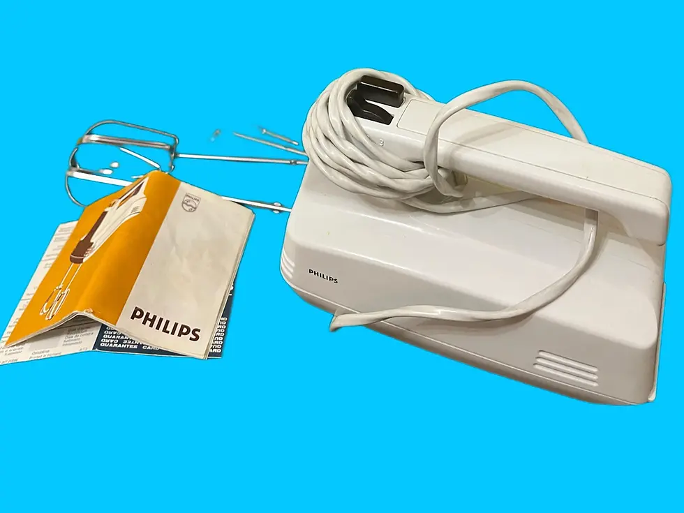 1970er Philips Mixer in OVP HR1178 Handrührgerät weiß-braun kaum benutzt