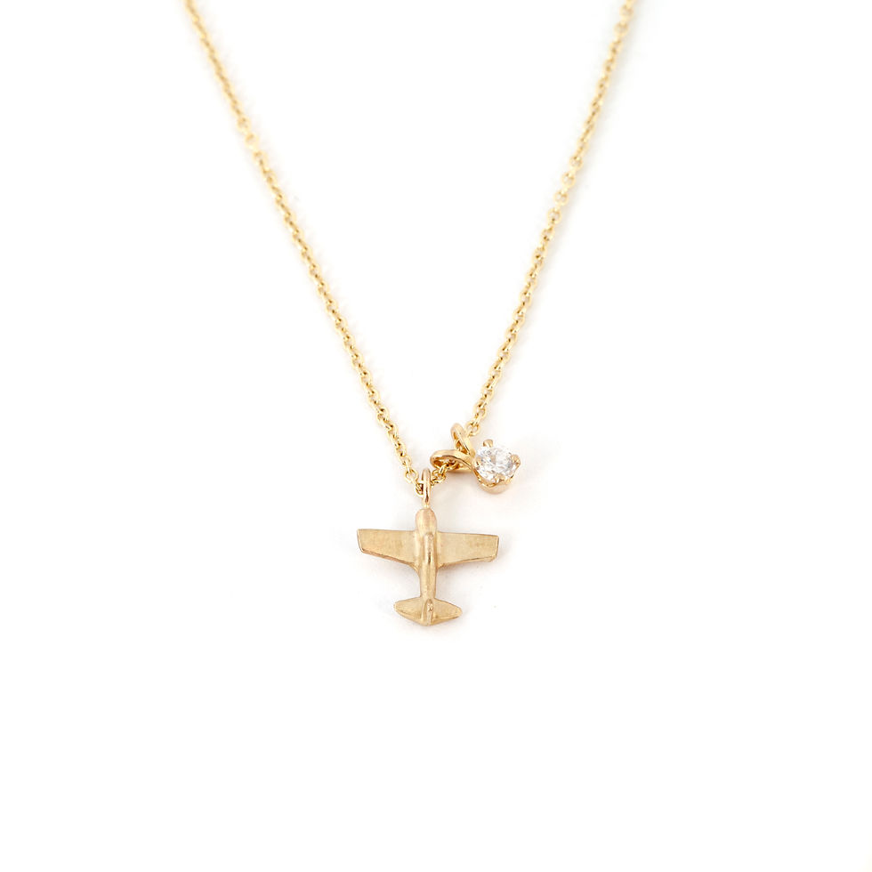 Thumbnail: gold airplane necklace
