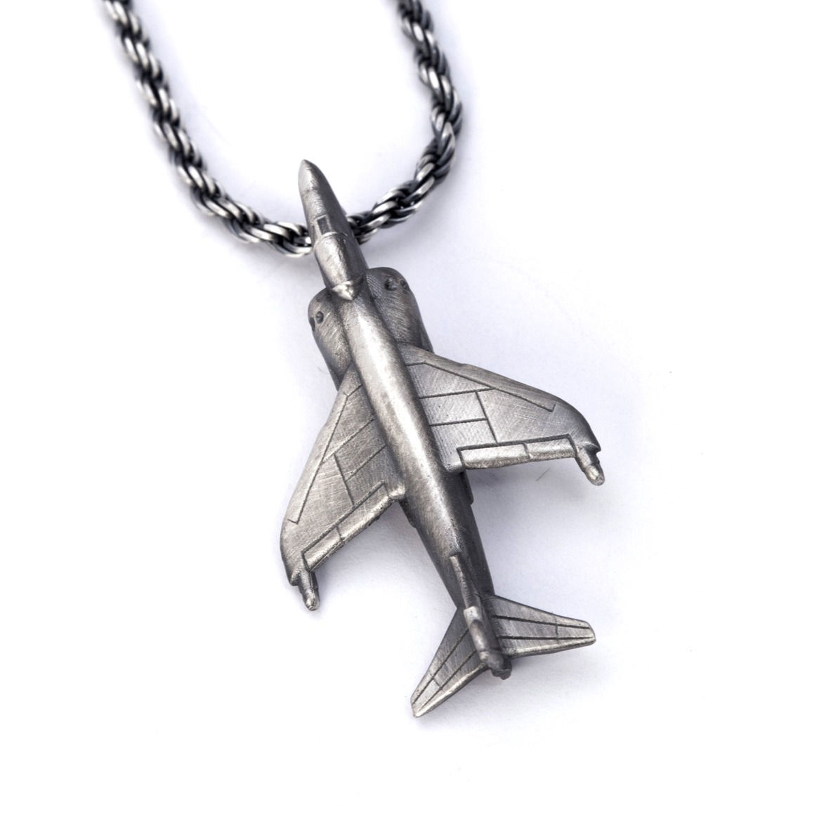 British Harrier Jet Airplane Necklace 925 Sterling Silver, Royal Air Force Gifts
