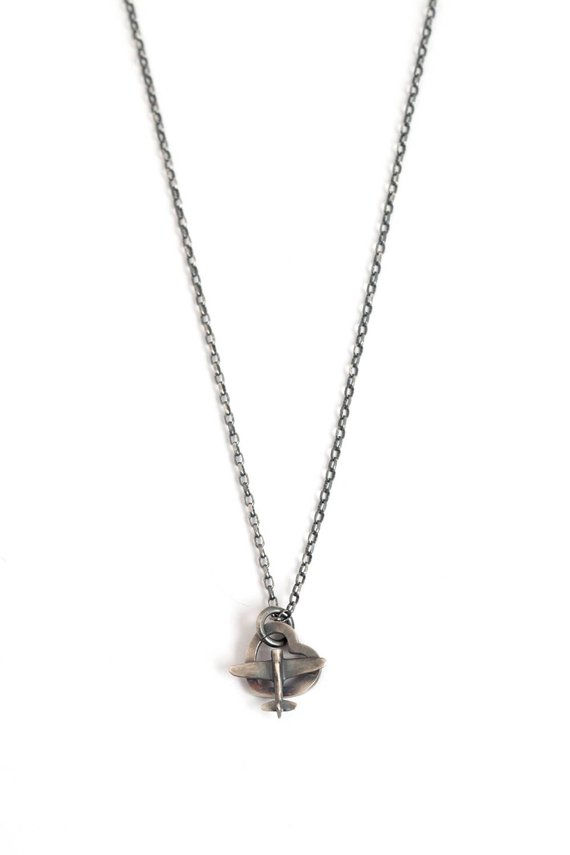Thumbnail: Sterling Silver Airplane Heart Necklace