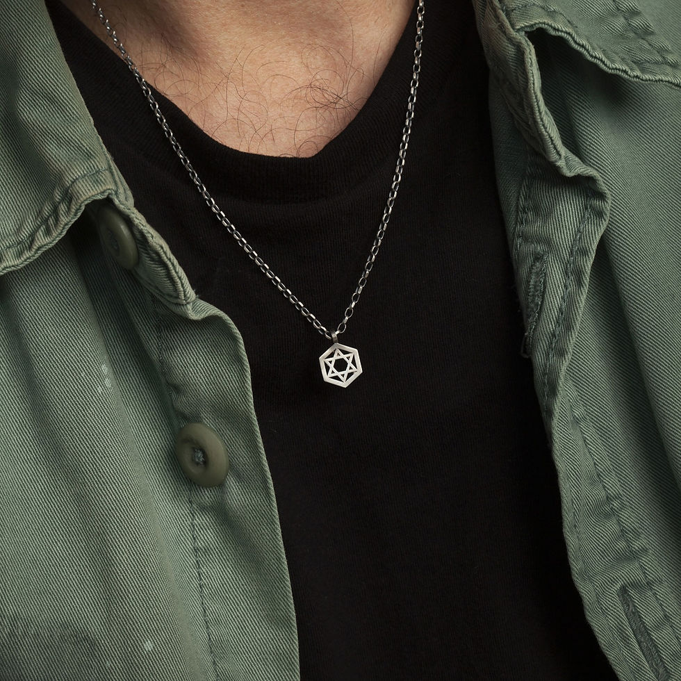 Thumbnail: Jewish Religious Gifts for Him, Filigree Star of David Pendant Necklace