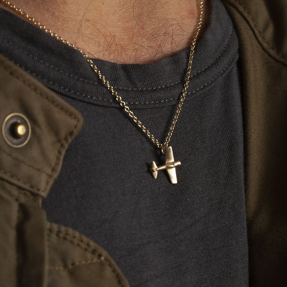 Thumbnail: gold airplane necklace