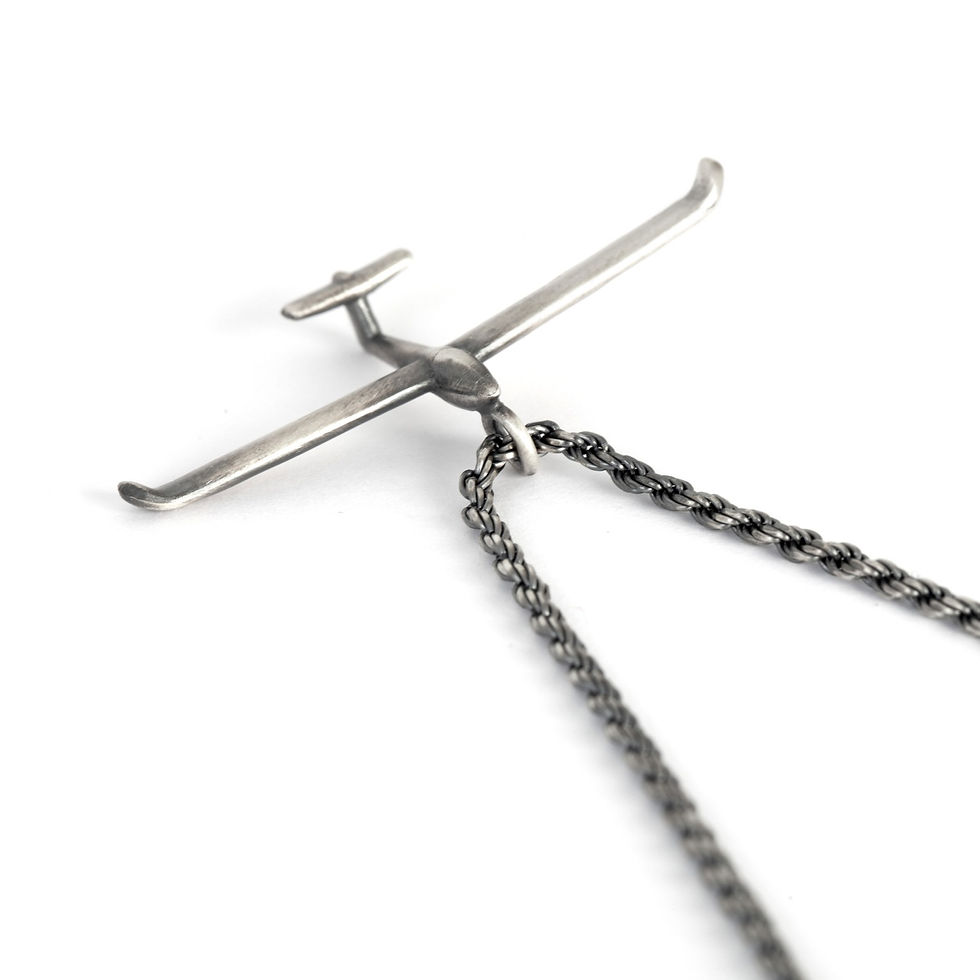 Thumbnail: silver airplane necklace